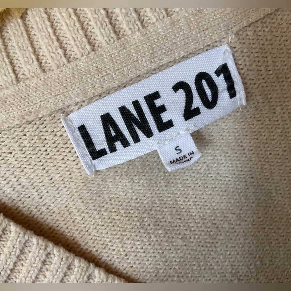 Lane 201 Women's Cream V-Neck Sweater, Small, ivory - Picture 5 of 9